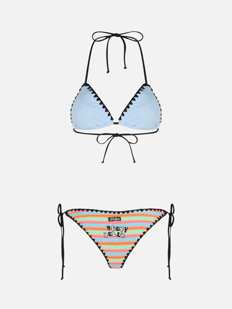 Bikini a triangolo all'uncinetto da donna Maleah con patch | BEEPY BELLA SPECIAL EDITION