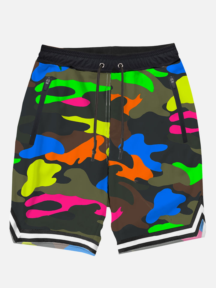 Costume da bagno mimetico fluo multicolor stile surf