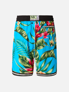 Badeshorts mit Blumenmuster im Surf-Stil