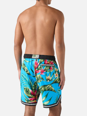 Badeshorts mit Blumenmuster im Surf-Stil