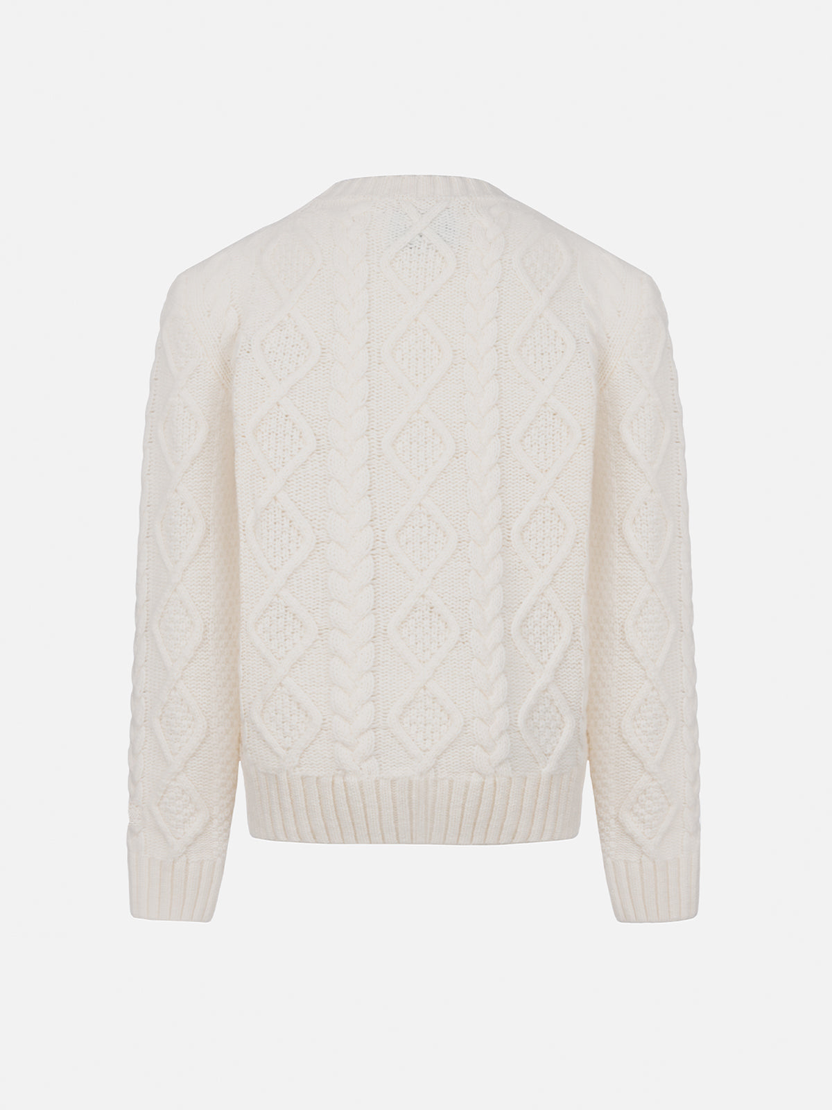 Mädchen Zopfmusterpullover Malmo mit Cortina-Stickerei