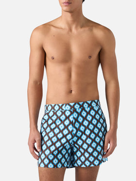 Short-length swim shorts Master with geometric print