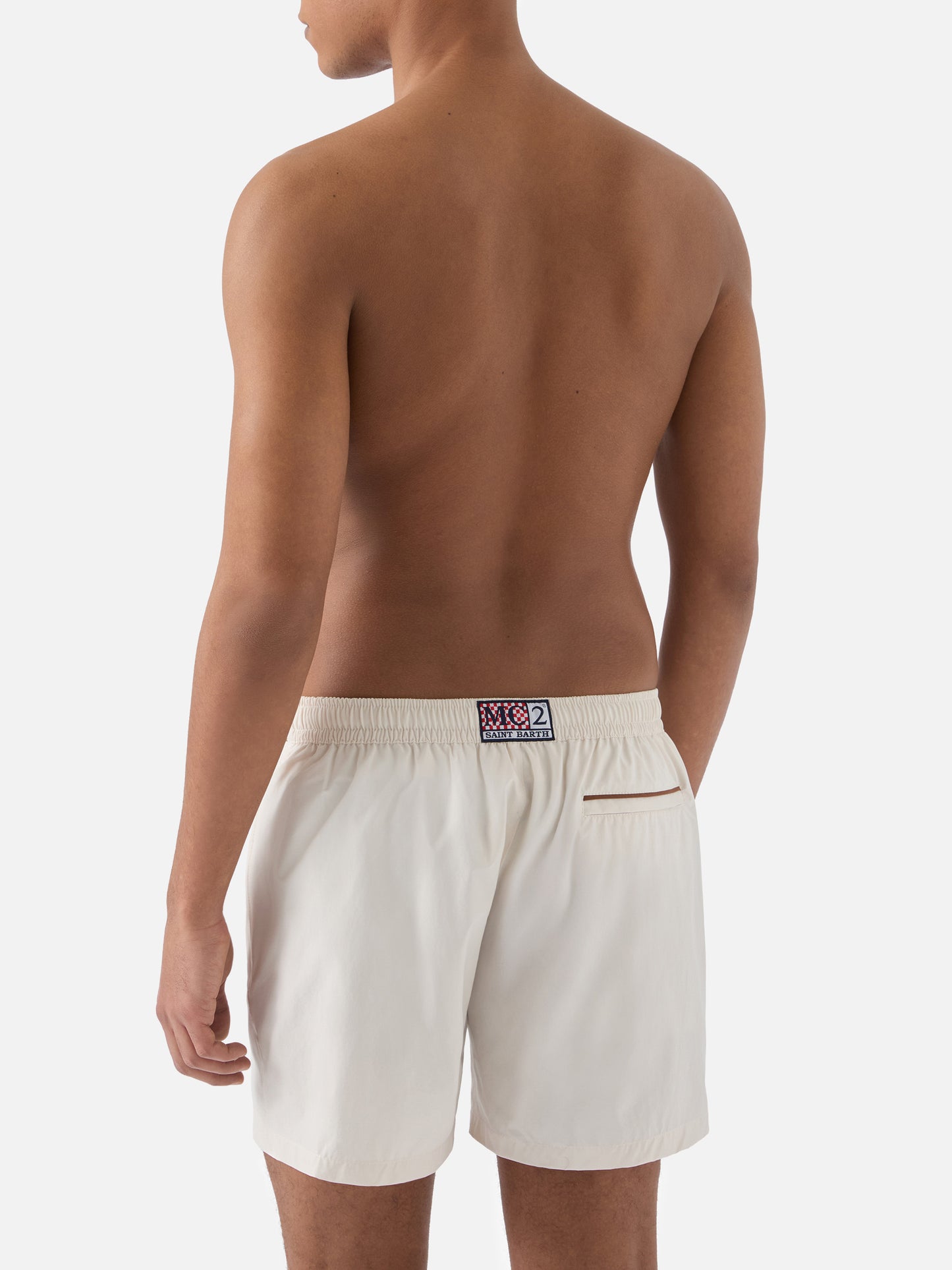 Master Piping swim shorts in solid white