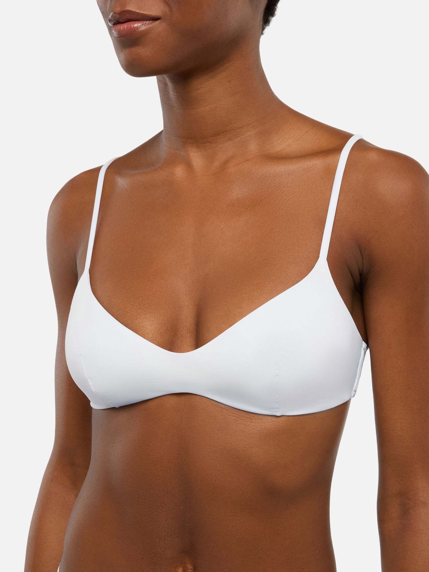 Scoop bralette bikini May Naomi in white with cheeky swim briefs