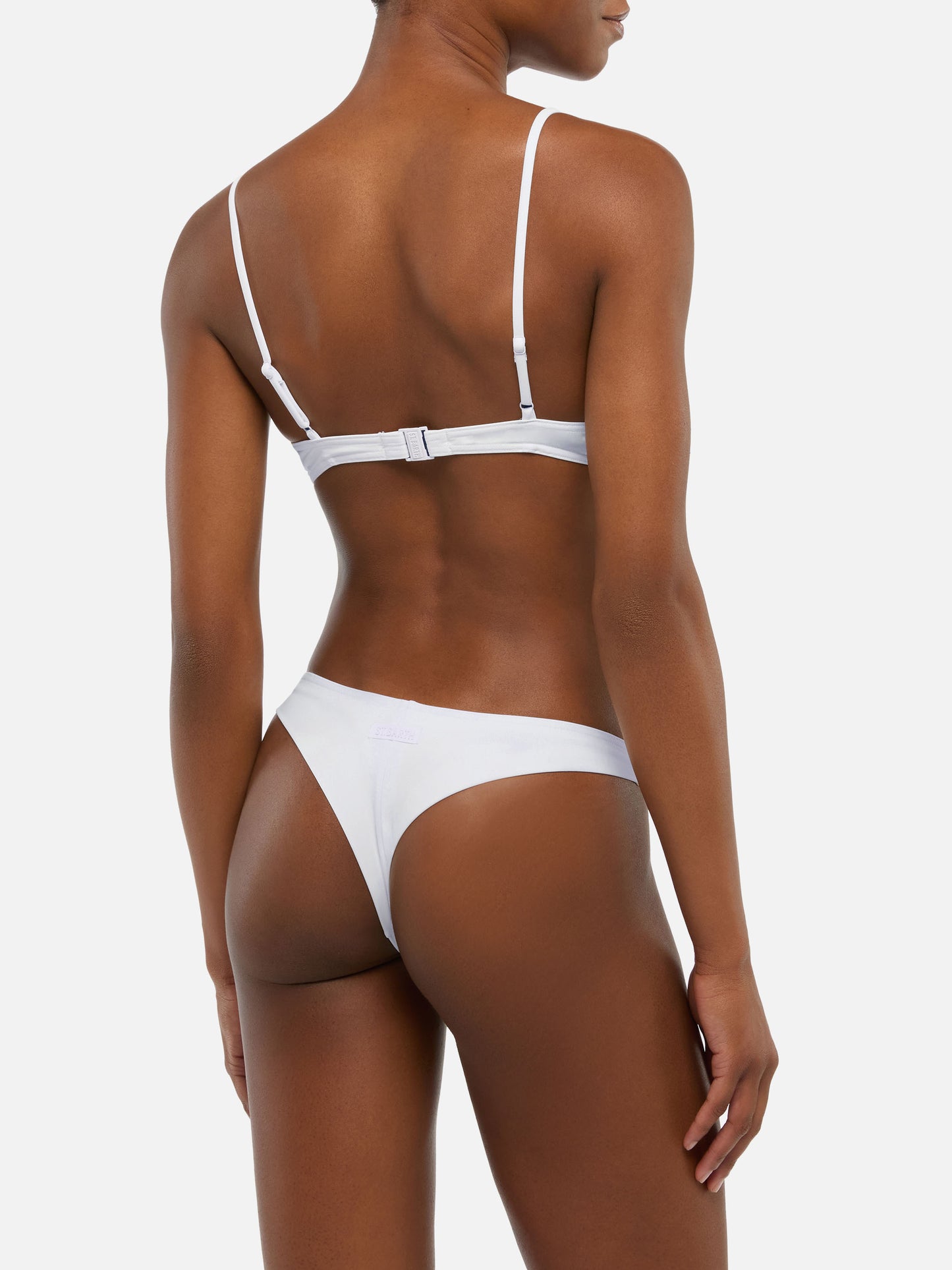 Scoop bralette bikini May Naomi in white with cheeky swim briefs