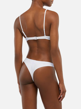 Scoop bralette bikini May Naomi in white with cheeky swim briefs