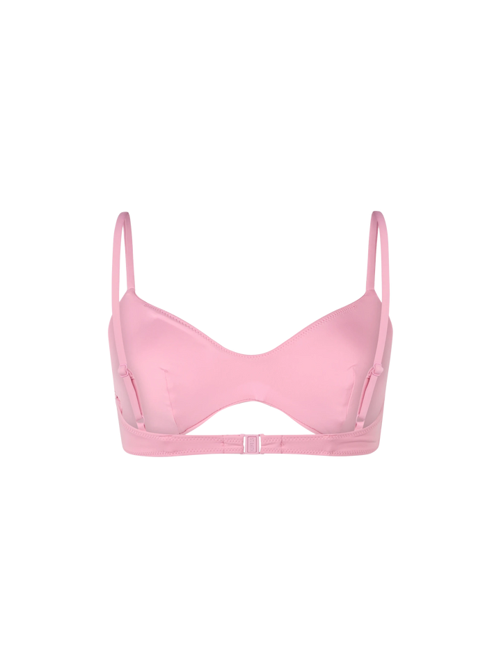Woman pink scoop bralette beach top May