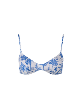 Top da spiaggia bralette scoop Toile de Jouy da donna May