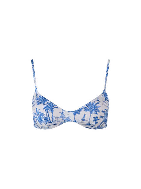 Woman Toile de Jouy scoop bralette beach top May - MC2 Saint Barth