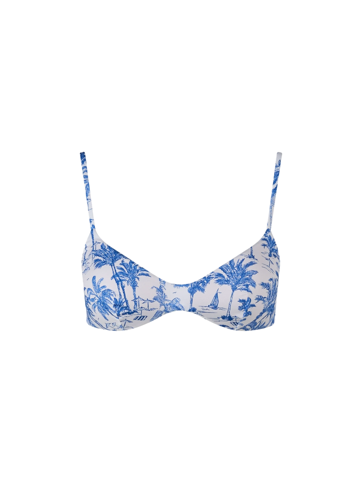 Top da spiaggia bralette scoop Toile de Jouy da donna May