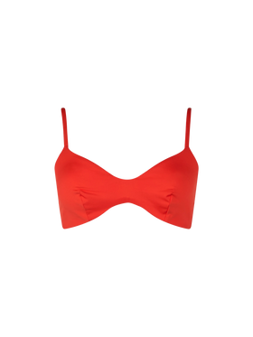 Woman orange scoop bralette beach top May