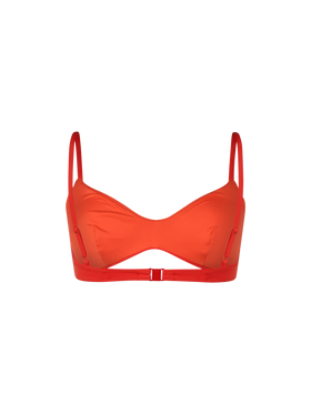 Woman orange scoop bralette beach top May