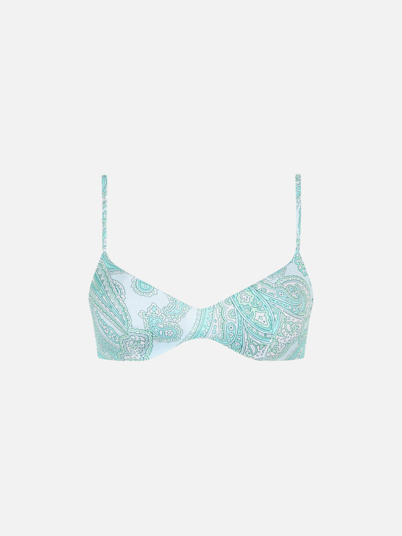 Damen-Bralette-Strandoberteil May mit Paisley-Ausschnitt und U-Ausschnitt