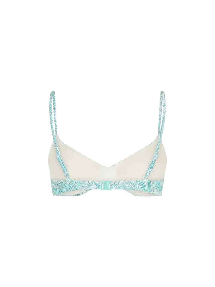 Top da spiaggia donna con bralette scoop con motivo cachemire May