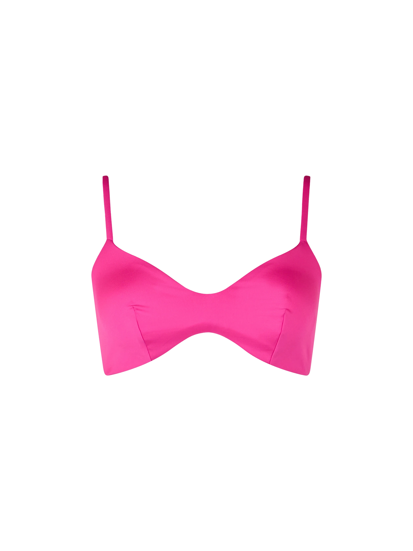 Top da spiaggia fucsia con bralette a scollo tondo da donna May