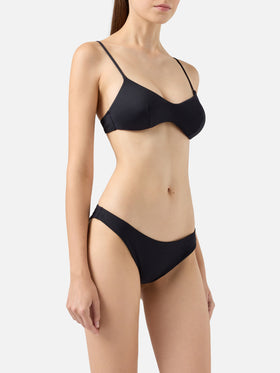 Bralette bikini May Elise in black with classic swim briefs