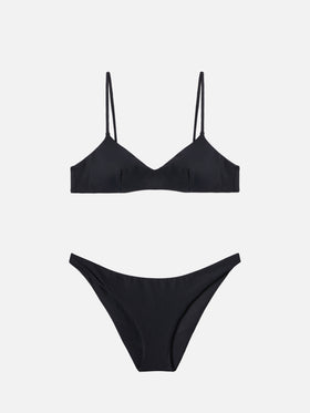 Bralette bikini May Elise in black with classic swim briefs