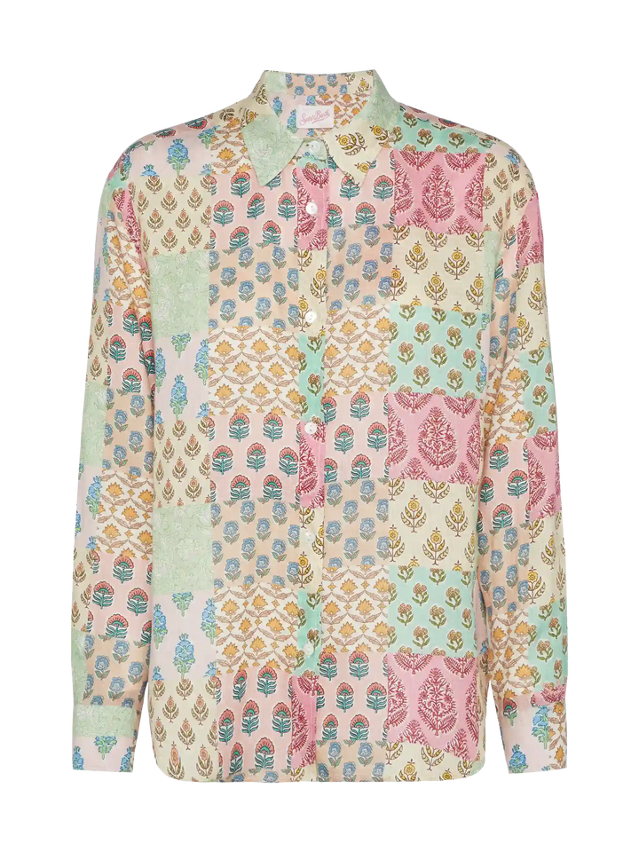 Klassisches Leinenhemd „Meredith“ mit floralem Patch-Print