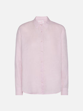 Meredith pink linen classic shirt
