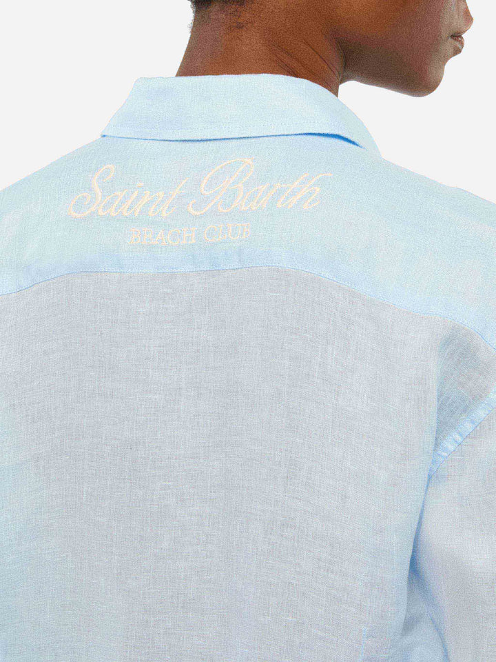 Klassisches Leinenhemd Meredith mit Saint Barth-Stickerei