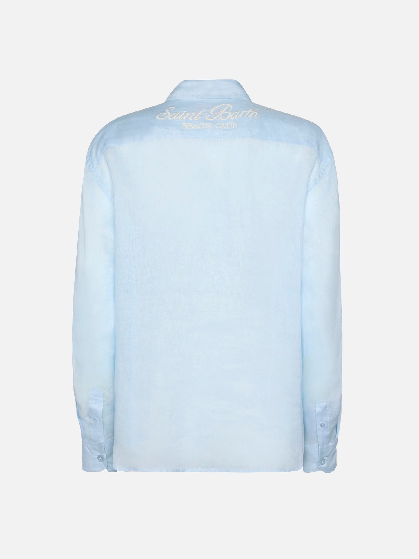 Meredith linen classic shirt with Saint Barth embroidery
