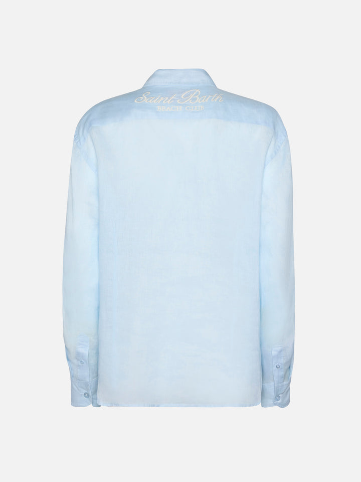 Meredith linen classic shirt with Saint Barth embroidery