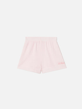 Meave Jr cotton muslin shorts in pink