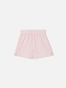 Meave Jr cotton muslin shorts in pink