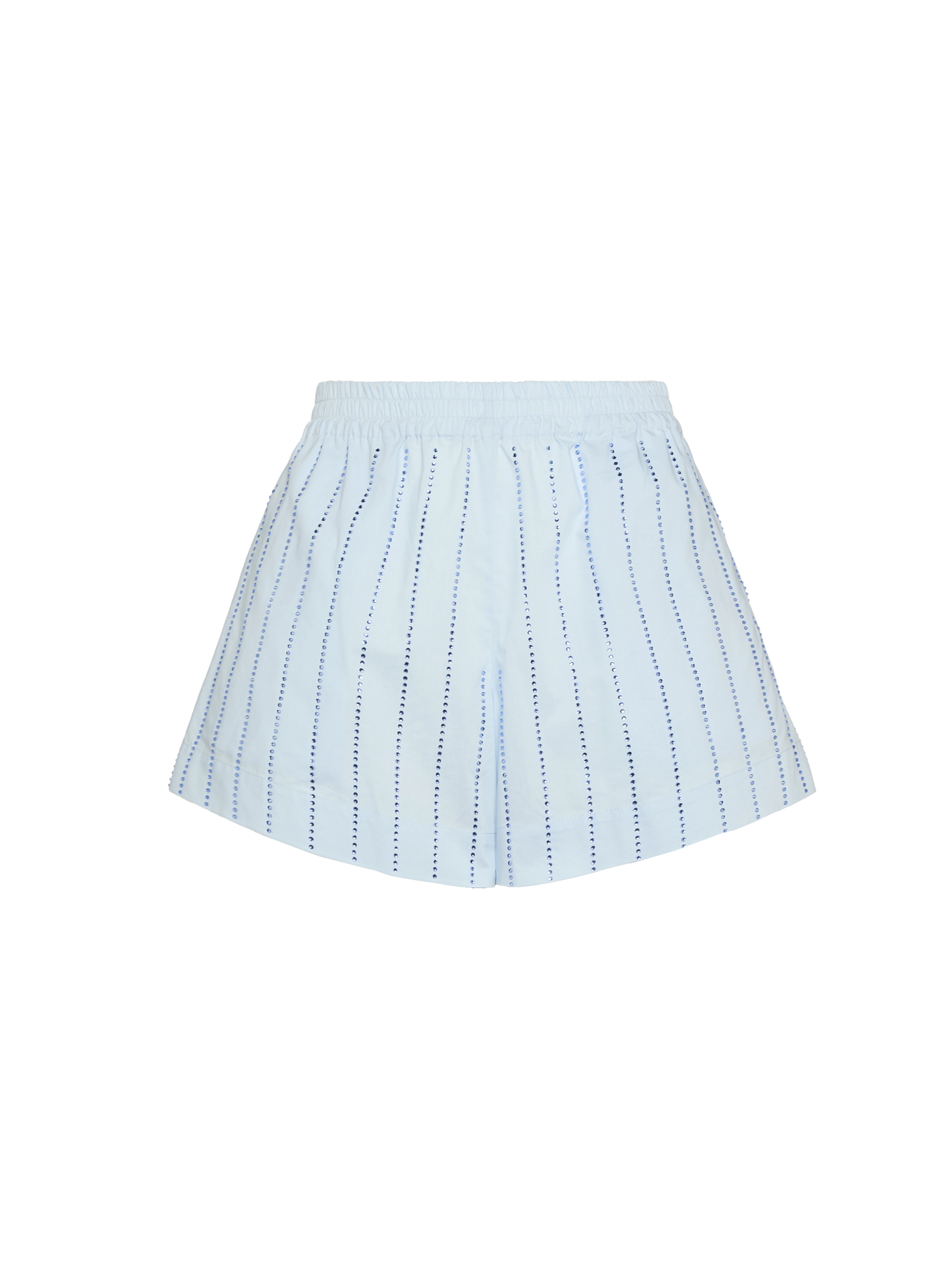 Meave shorts pull up in popeline di cotone con decorazione in strass a righe