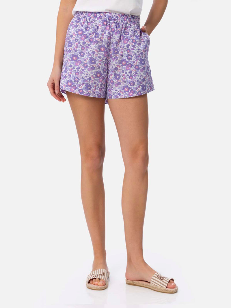 Woman cotton Betsy pull up shorts Meave | MADE WITH LIBERTY FABRIC