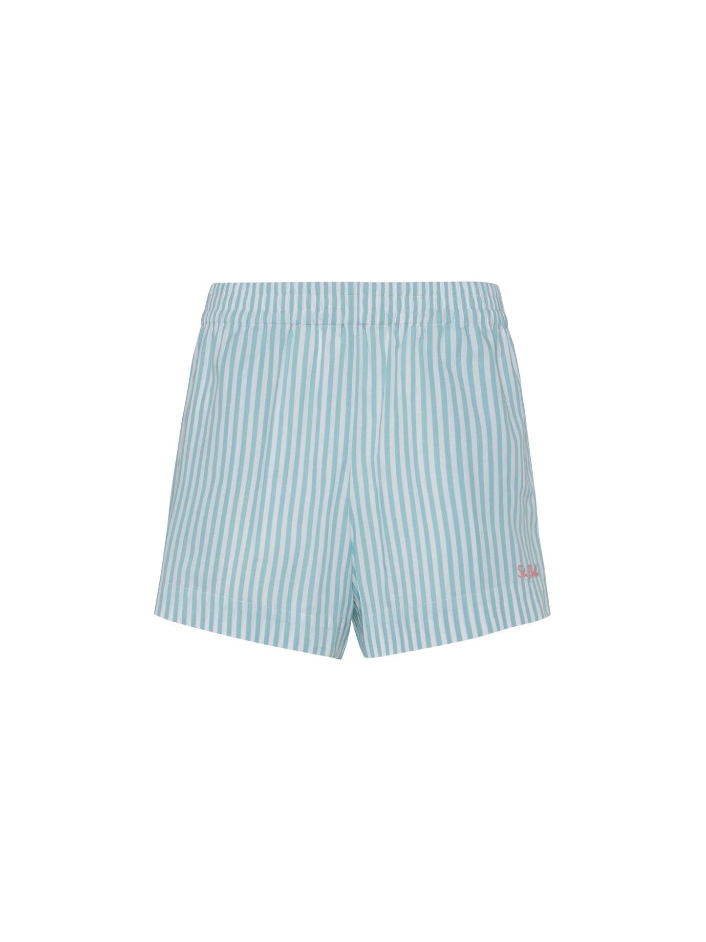 Meave shorts pull up in popeline di cotone con stampa a righe