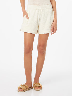 Meave terry cotton pull up shorts with zebra embossed pattern - MC2 Saint Barth