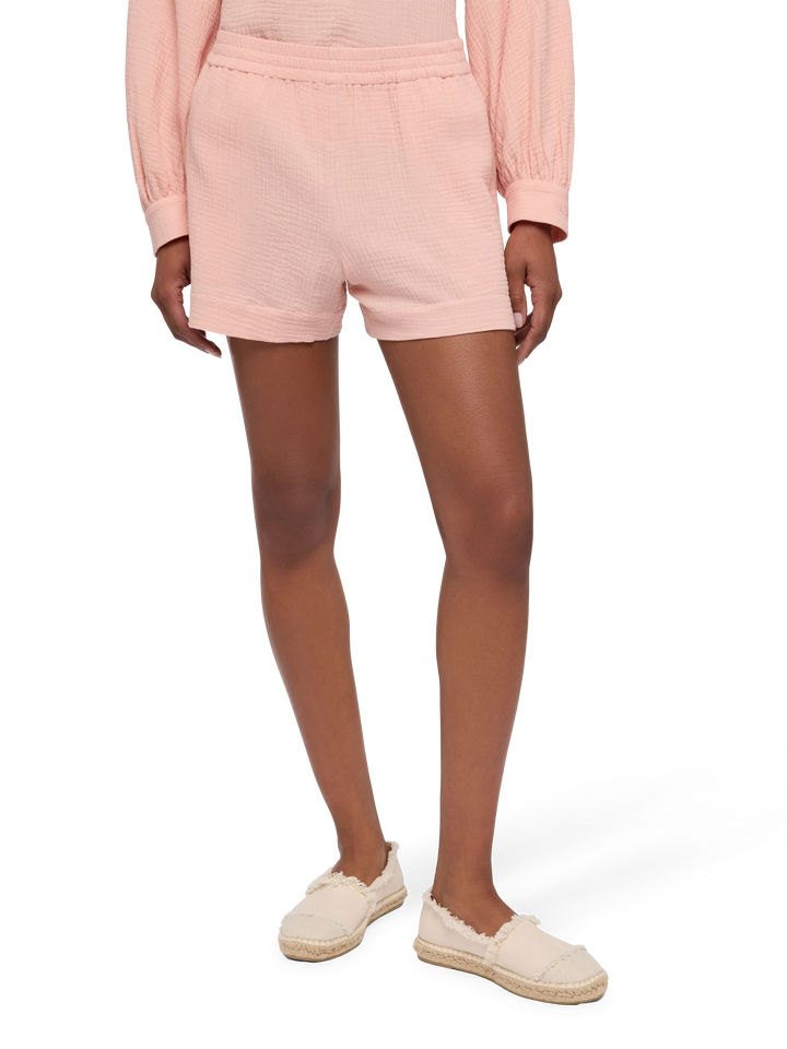 Meave Sangallo Pull-Up-Shorts aus Baumwollmusselin