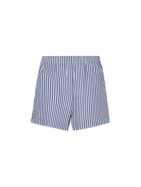 Meave cotton popline pull up shorts with striped print