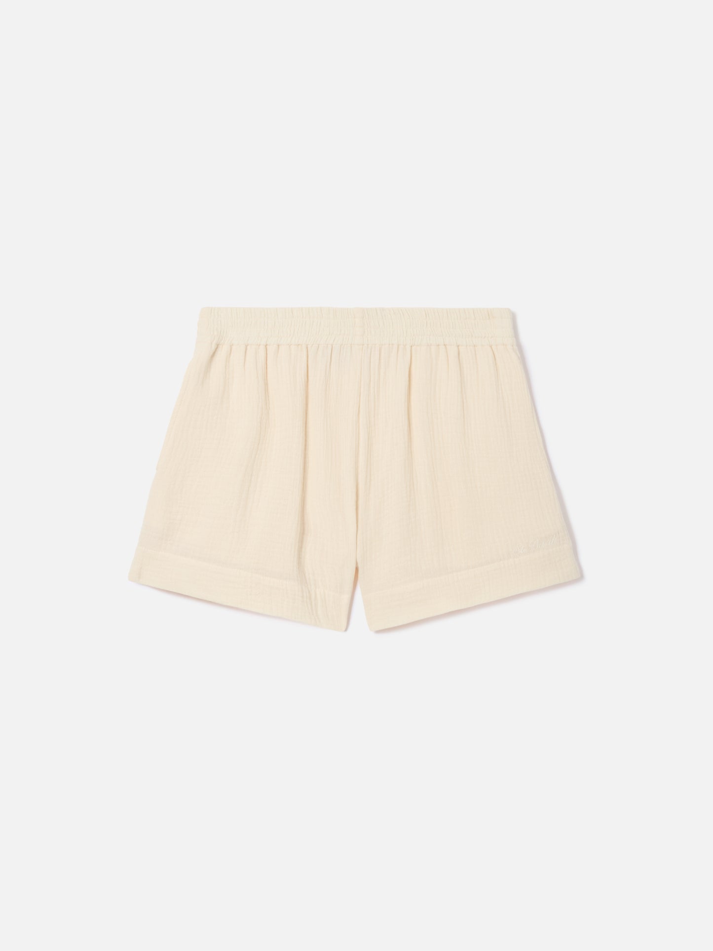 Short Meave en mousseline de coton crème 