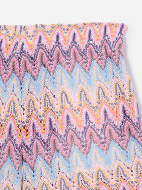 Meave Jr raschel knit shorts with pastel flame pattern