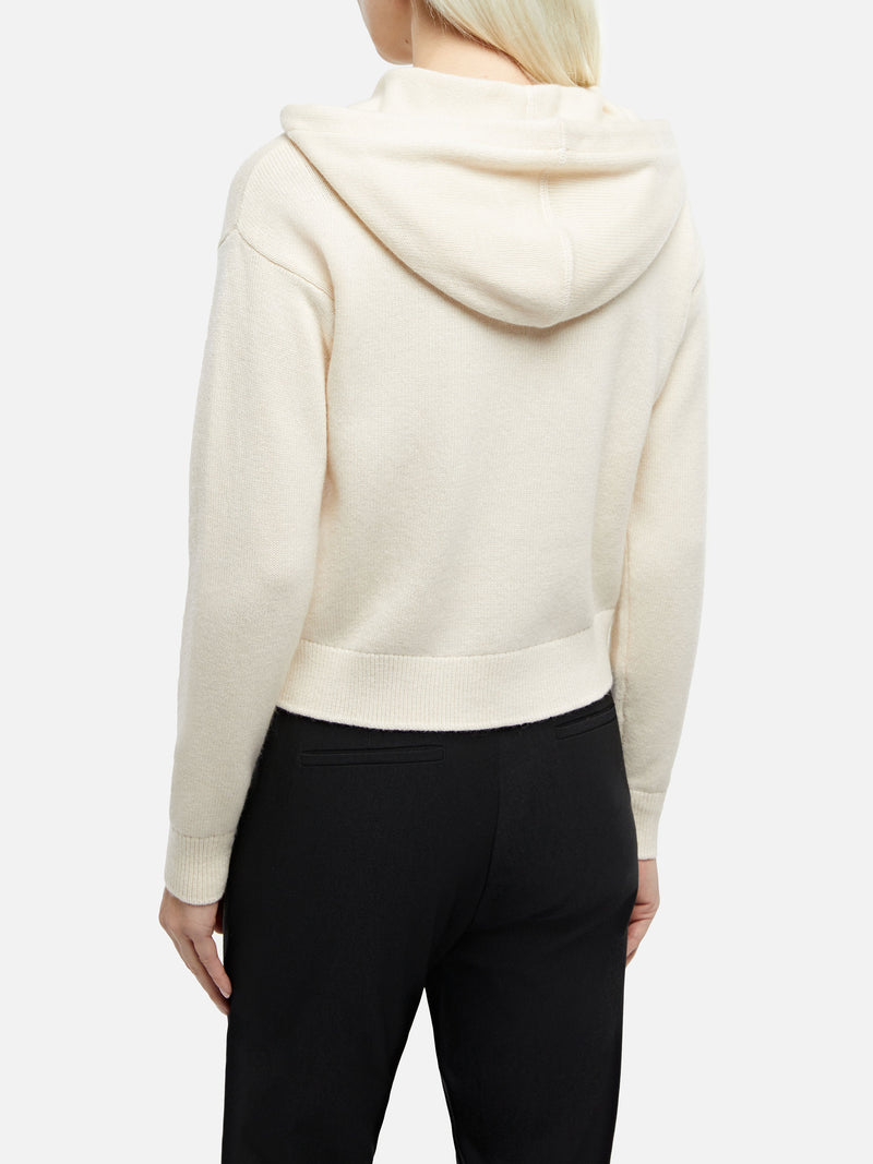 Damen Kapuzenpullover Meg aus cremeweißer Kaschmirmischung