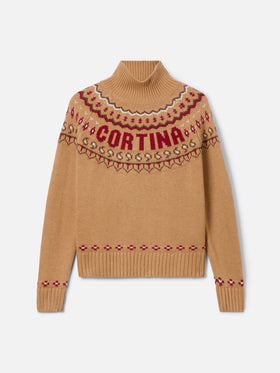 Maglione da donna in misto cashmere Meghan con jacquard nordico