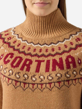 Maglione da donna in misto cashmere Meghan con jacquard nordico