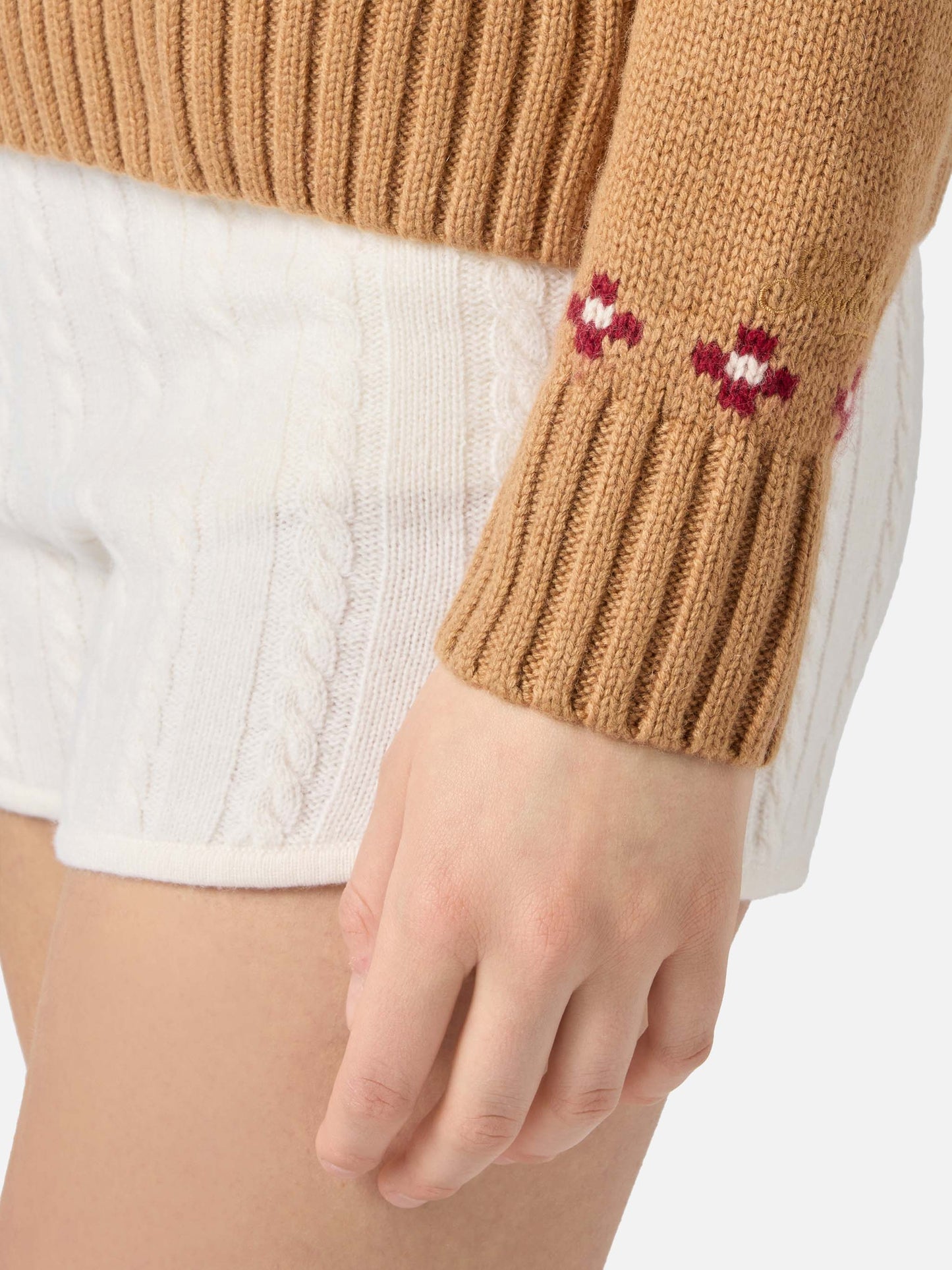 Maglione da donna in misto cashmere Meghan con jacquard nordico