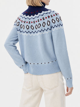 Meghan cashmere blend sweater with jacquard
