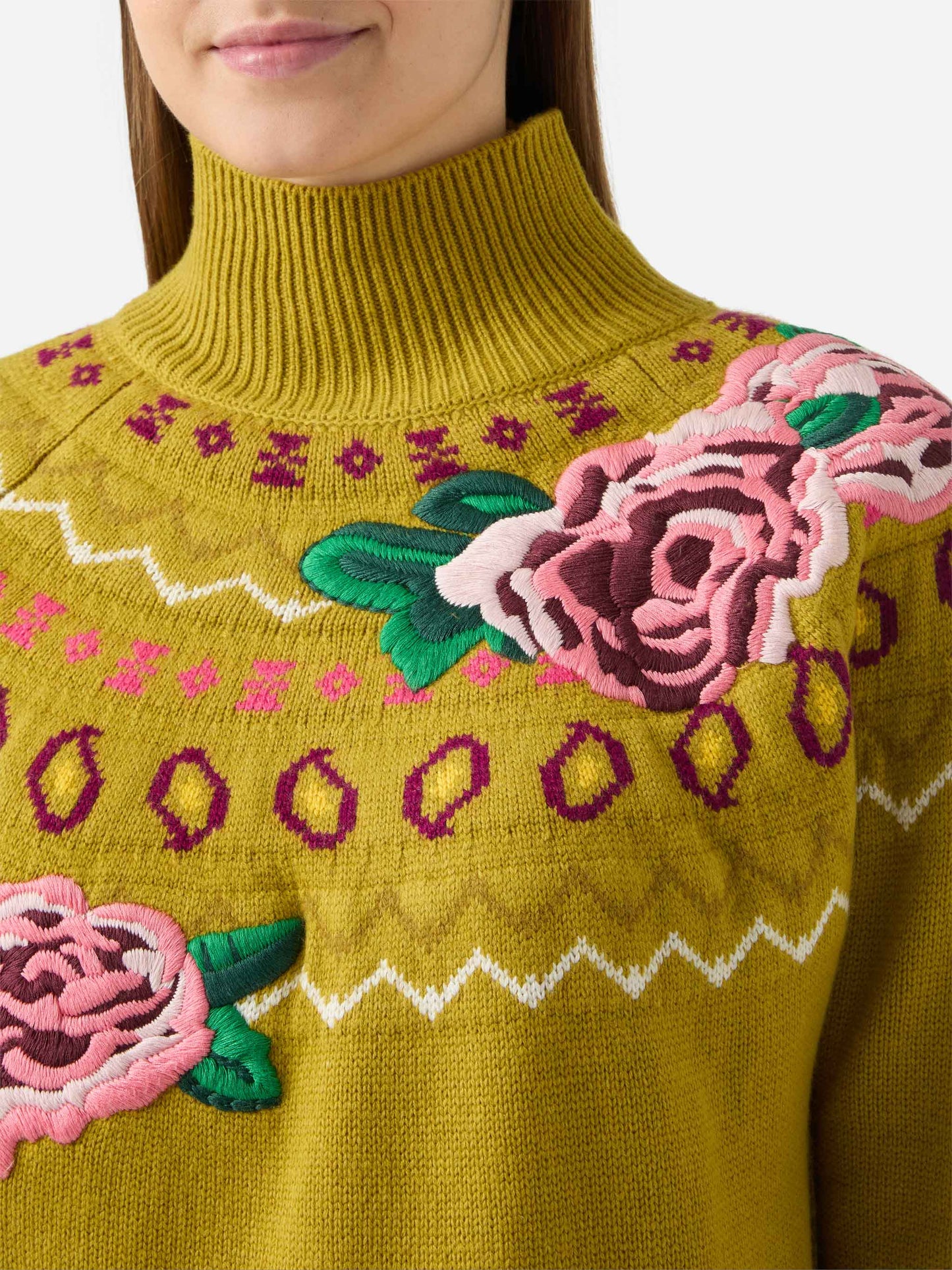 Cashmere blend sweater Meghan with nordic jacquard