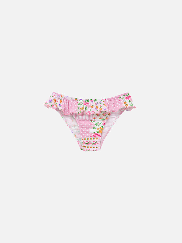 Melly ruffled swim briefs with flower patch print - MC2 Saint Barth