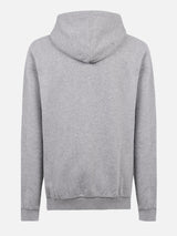 Man grey zipped and hooded sweatshirt with St. Barth embroidery