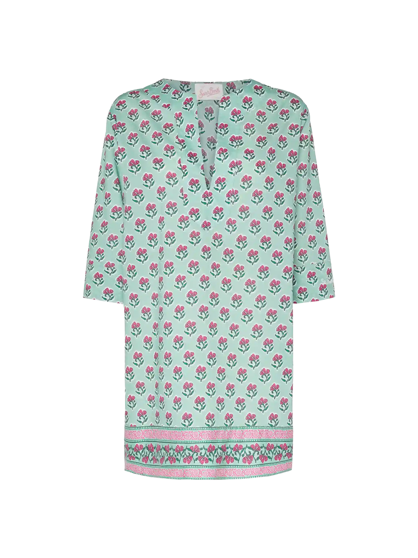 Macha cotton tunic dress with floral print