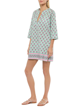 Macha cotton tunic dress with floral print