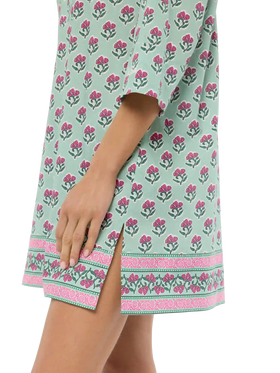 Macha cotton tunic dress with floral print