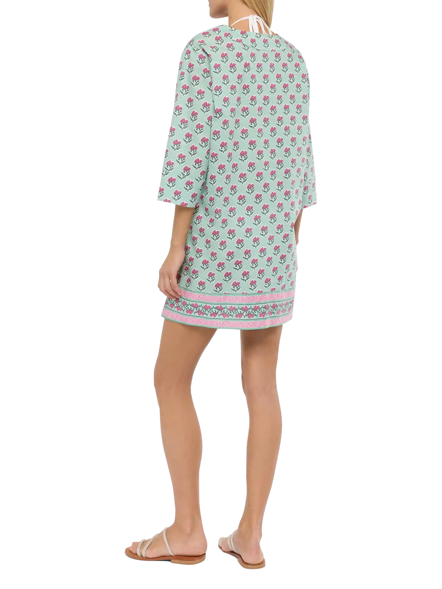 Macha cotton tunic dress with floral print