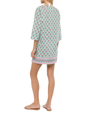 Macha cotton tunic dress with floral print