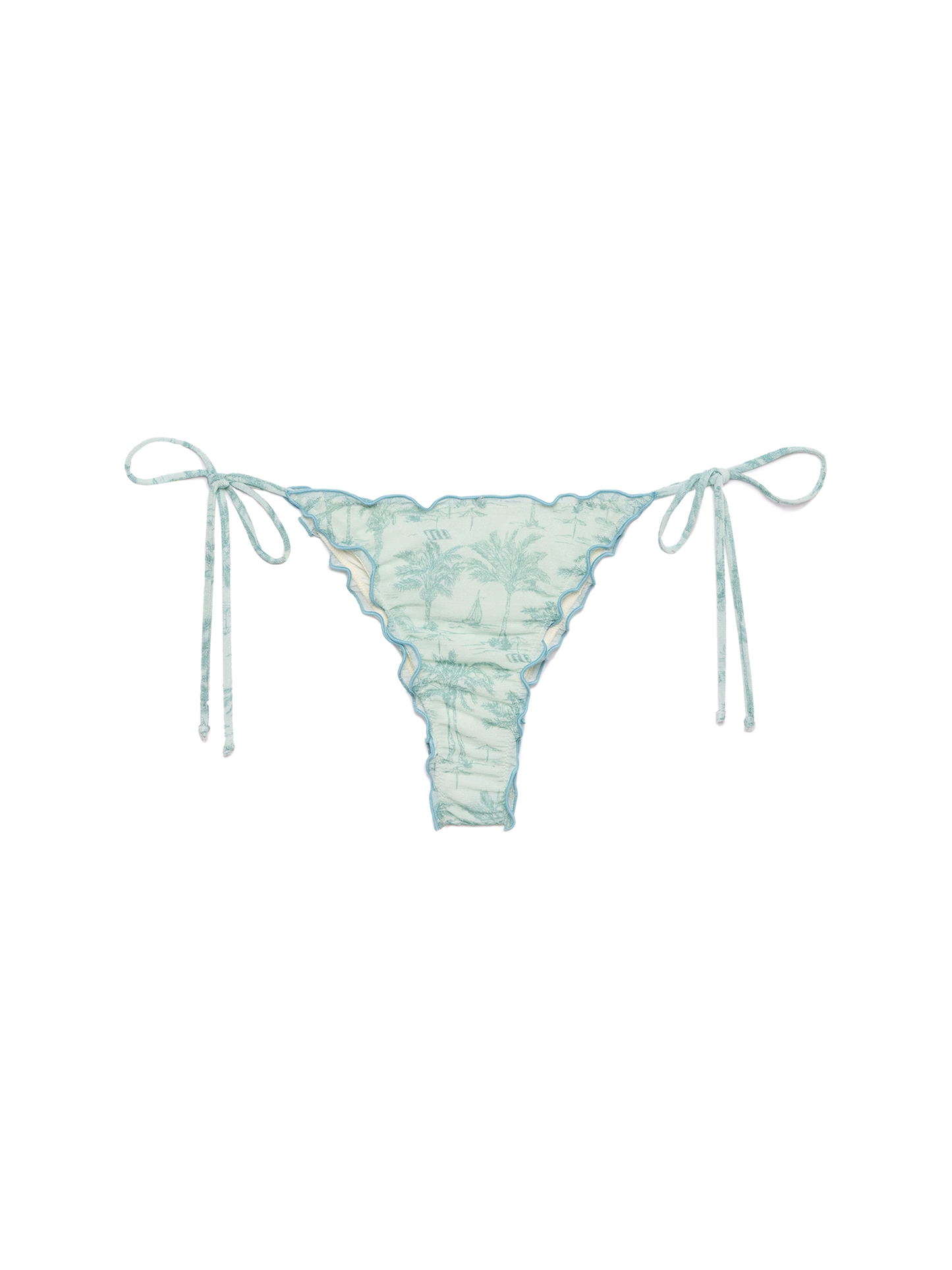Miami lurex cheeky swim briefs with toile de jouy print